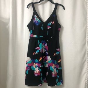 Black Geometric Floral MINI Dress